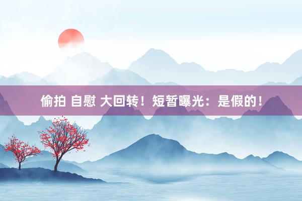 偷拍 自慰 大回转！短暂曝光：是假的！